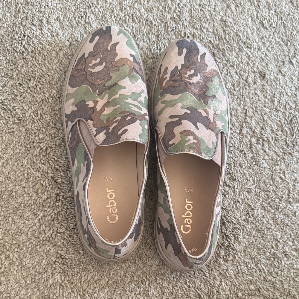 Gabor Women’s  Green and pink  Camouflage slipons
